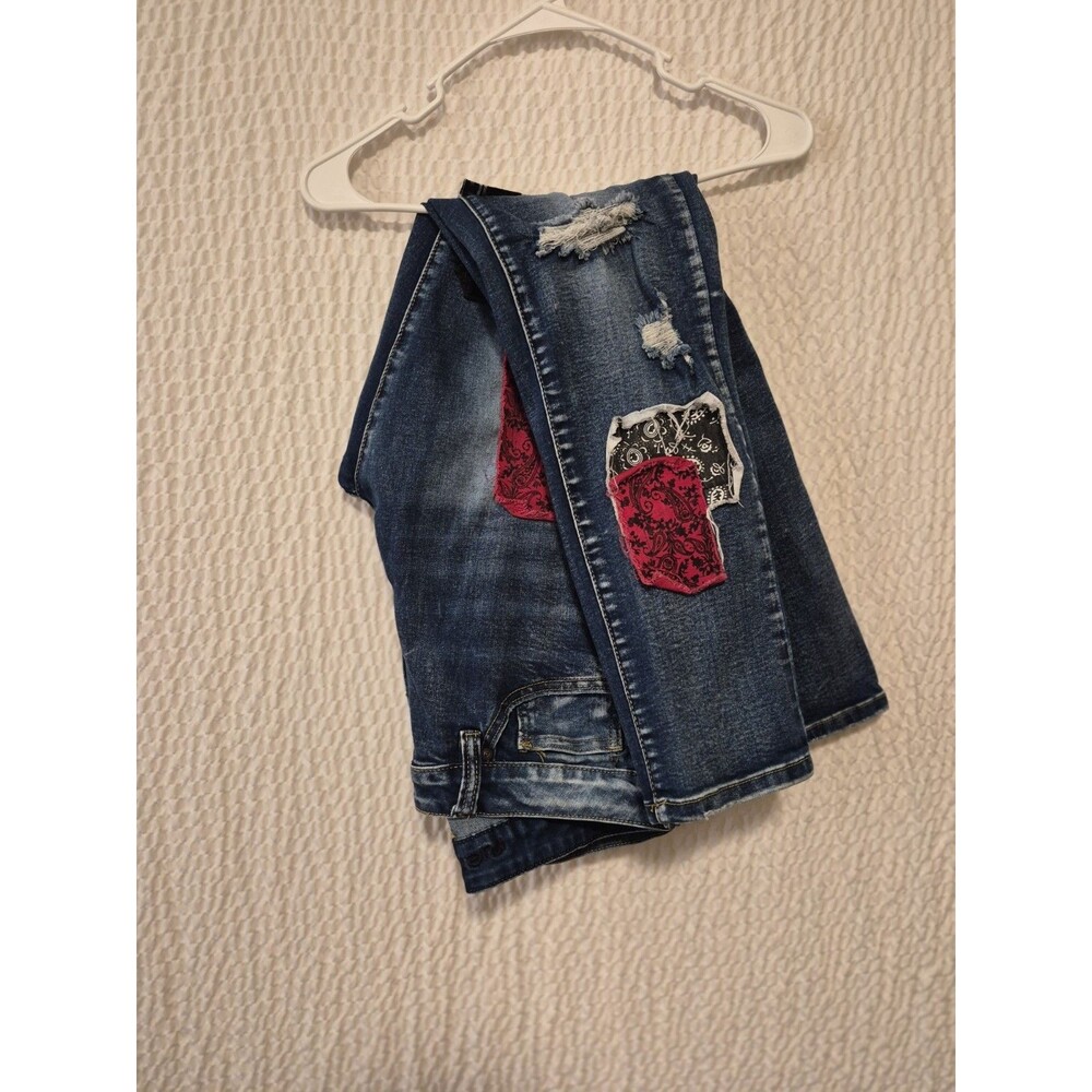 Rue 21 Premium Jeans 32 x 32 Skinny Supreme Flex Patchwork Distressed Streetwear